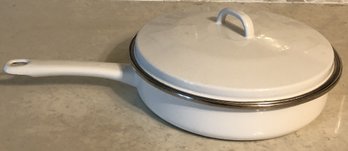 White Enamel 10' Covered Pan