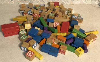 Vintage Wood Alphabet Blocks