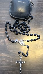Sterling And Wood Rosary - Italy