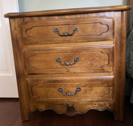 #1 Ethan Allen Country French 3 Drawer Nightstand