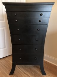 Curved Black Jewelry Armoire