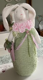 #4 - Stuffed Bunny - Green/ White/ Pink