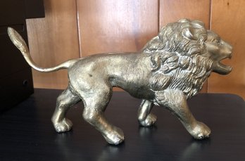 Vintage Metal Lion Statue