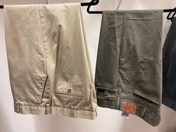 2 Pairs Dockers Pants - 40x30 - Sand/olive Green