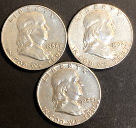 #5 - 3pc Silver Franklin Half Dollars