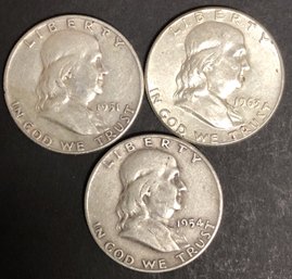 #8 - 3pc Silver Franklin Half Dollars