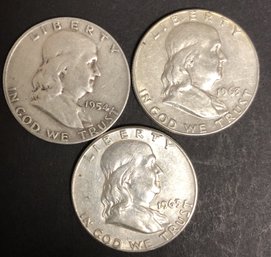 #11 - 3pc Silver Franklin Half Dollars
