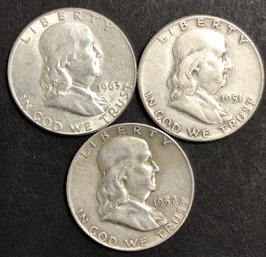 #14 - 3pc Silver Franklin Half Dollars