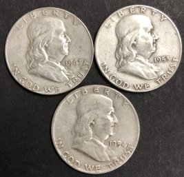 #16 - 3pc Silver Franklin Half Dollars