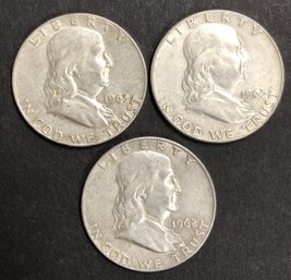#17 - 3pc Silver Franklin Half Dollars