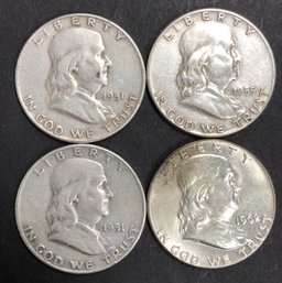 #21 - 4pc Silver Franklin Half Dollars