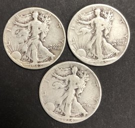 #4 - 3pc Silver Walking Liberty Half Dollars