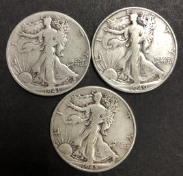#11 - 3pc Silver Walking Liberty Half Dollars
