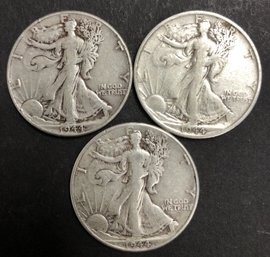 #12 - 3pc Silver Walking Liberty Half Dollars
