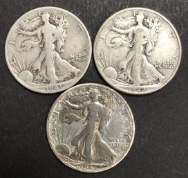#15 - 3pc Silver Walking Liberty Half Dollars