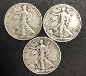 #20 - 3pc Silver Walking Liberty Half Dollars