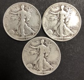 #24 - 3pc Silver Walking Liberty Half Dollars