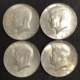 #1 - 4pc Kennedy Half Dollars