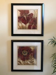 2pc Richard Henson Framed Floral Prints