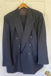 Towncraft Double Breast Navy Pin Striped Suit