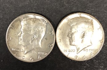 #2 - 2pc Kennedy Half Dollars 1964