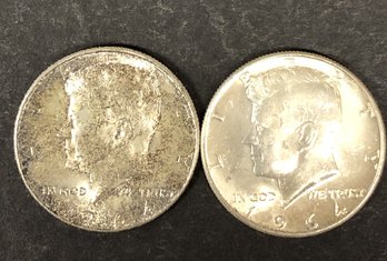 #3 - 2pc Kennedy Half Dollars 1964
