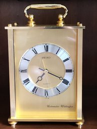 Brass Seiko Westminster Whittington Quartz Carriage Clock