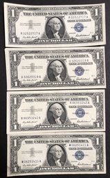 #1 - 4pc - 1957 B Silver Certificates