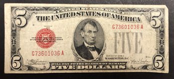 1928 E - Five Dollar Note Red Seal