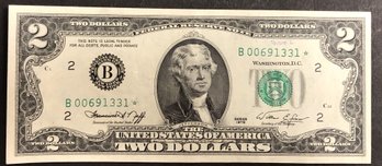 1976 Two Dollar Star Note - Low Serial #