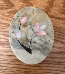 Soapstone Flower Trinket Box