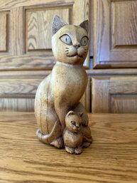 Wooden Carved Cats