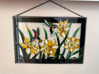 Stained Glass Hummingbird Wall Art