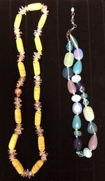 #31 - 2pc Colorful Glass Bead Necklaces