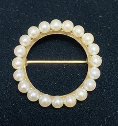 #3 - 14k Pearl Circle Brooch
