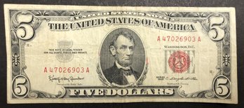 1963 Five Dollar Note - Red Seal