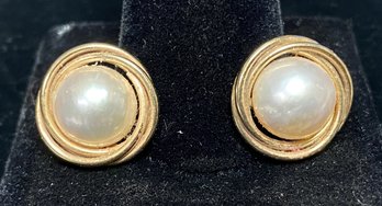 #5 - 14k Mabe Pearl Earrings