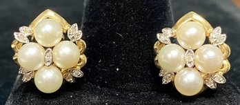 #6 - 14k Pearl & Diamond Earrings