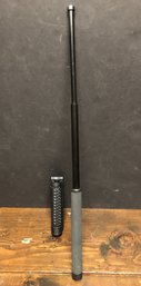 Expandable Police Baton W/ Leather Holster