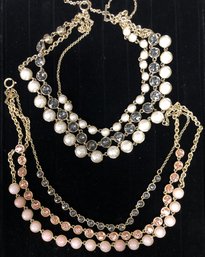#38 - 2pc Ann Taylor Three Strand Necklaces