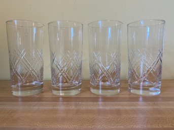 4pc Drinking Glasses - Etched Design