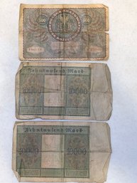3pc Antique Foreign Currency 1919-22