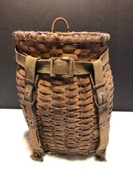 Vintage Wicker Basket Backpack