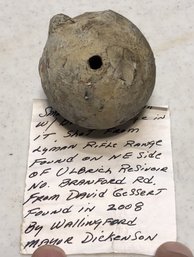 Small Antique Cannon Ball W/ Bullet Graze