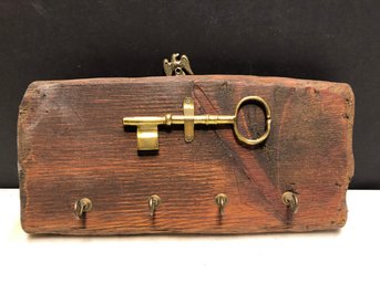 Key Hook W/ Brass Skeleton Key