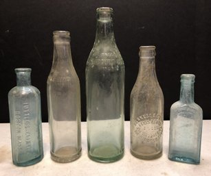 Lot 1 - 5pc Antique Bottles - Embossed