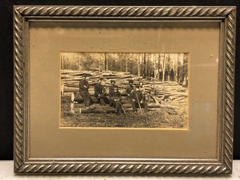 Antique Framed Photo Lumberjacks