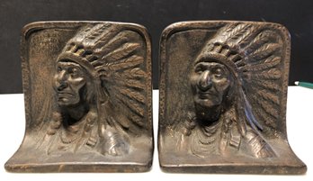 Metal Indian Chief Bookends