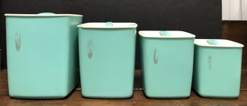 Vintage Rubbermaid Turquoise Cannister Set