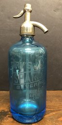 Antique Blue Glass Seltzer Bottle